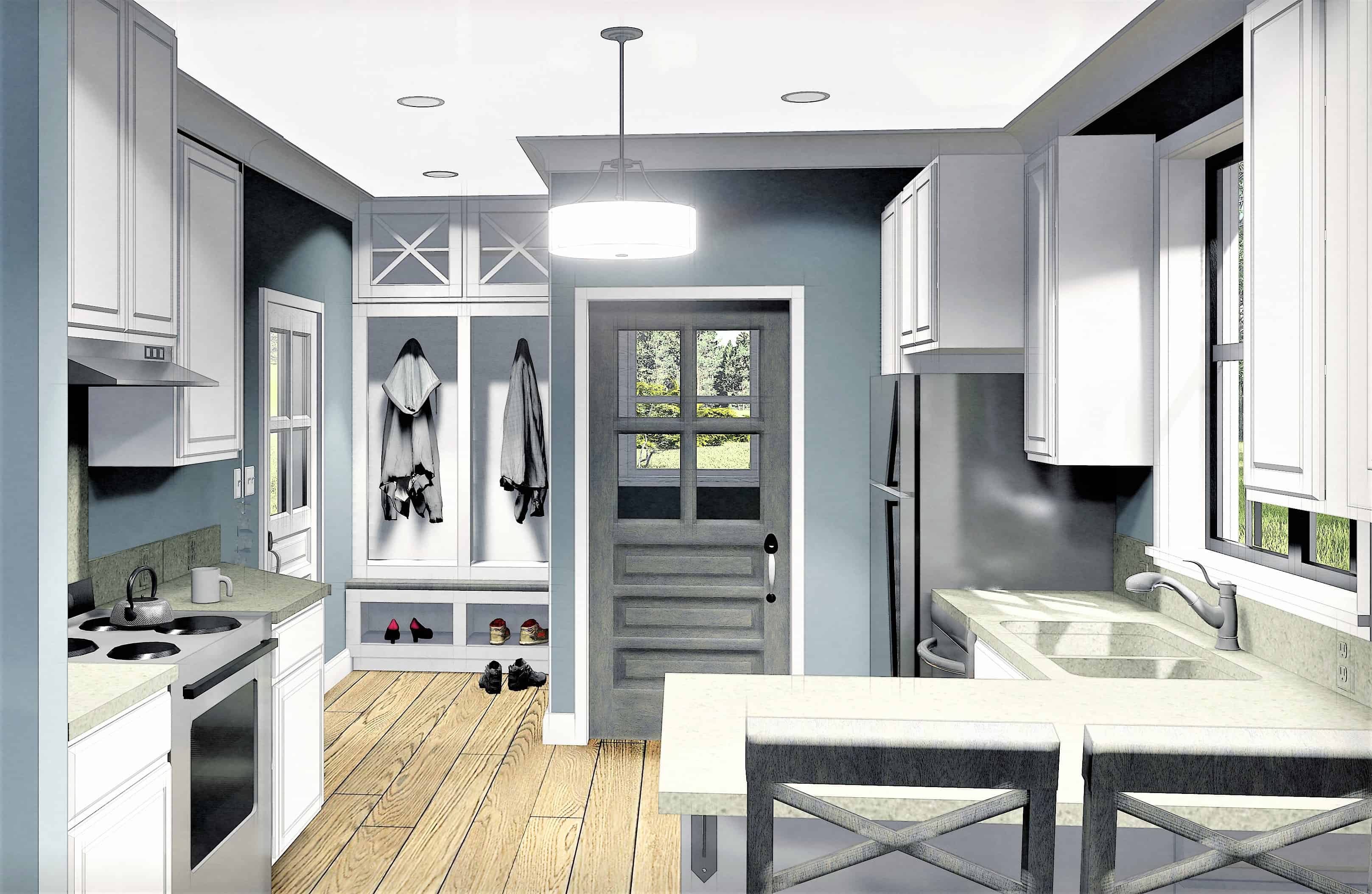 Kitchen of this 2-Bedroom, 890 Sq Ft Plan - 123-1109