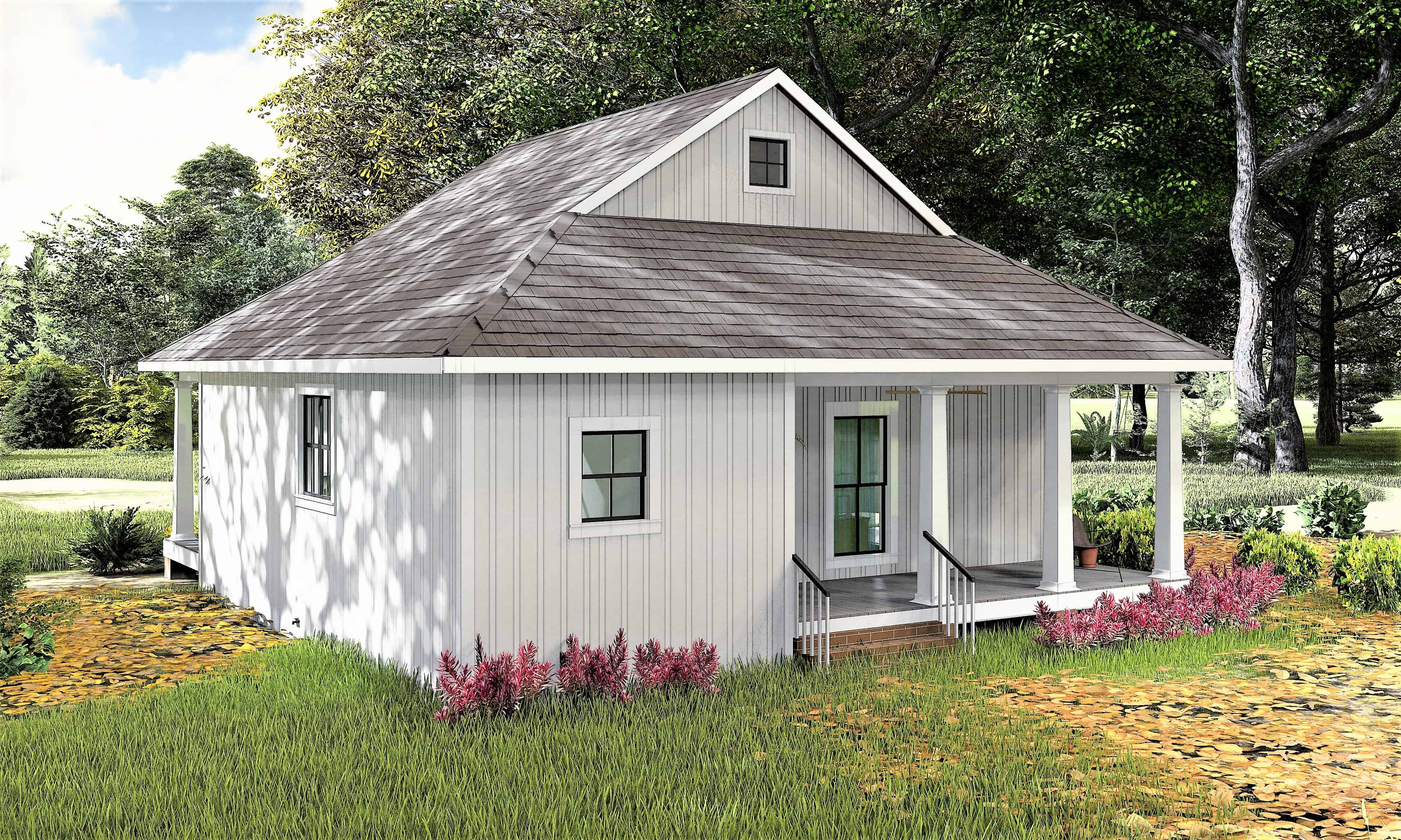 Right Side View of this 2-Bedroom, 890 Sq Ft Plan - 123-1109