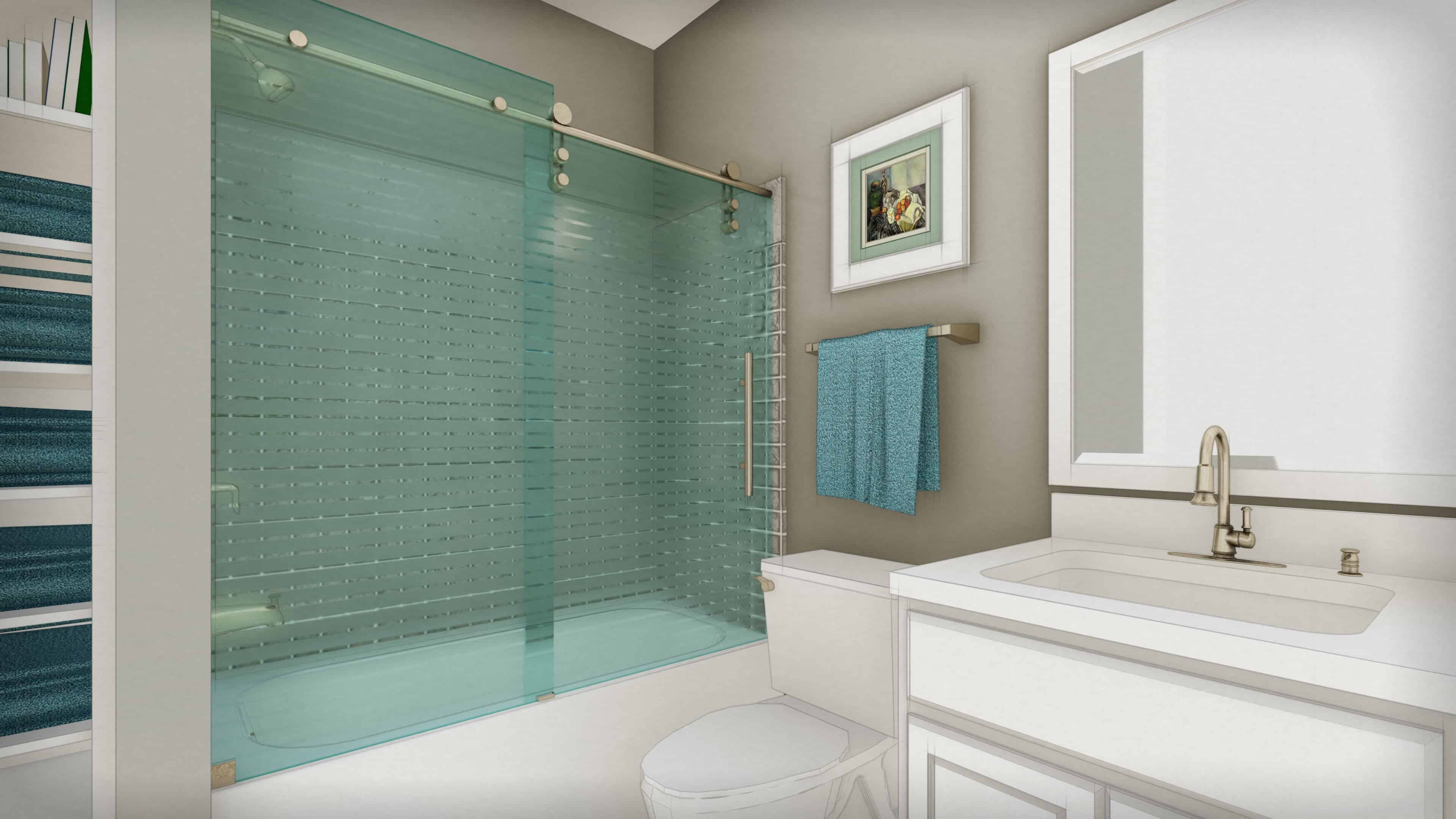 Bathroom of this 2-Bedroom, 890 Sq Ft Plan - 123-1109