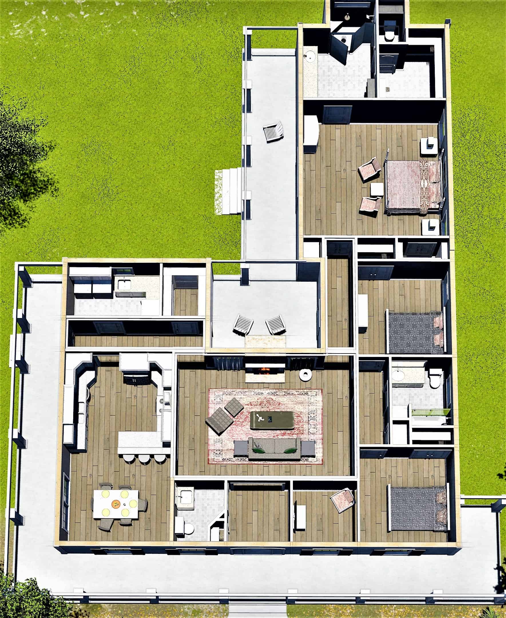 3D Floor Plan of this 3-Bedroom, 2159 Sq Ft Plan - 123-1110