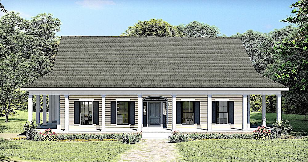 Ranch home (ThePlanCollection: House Plan #123-1110)