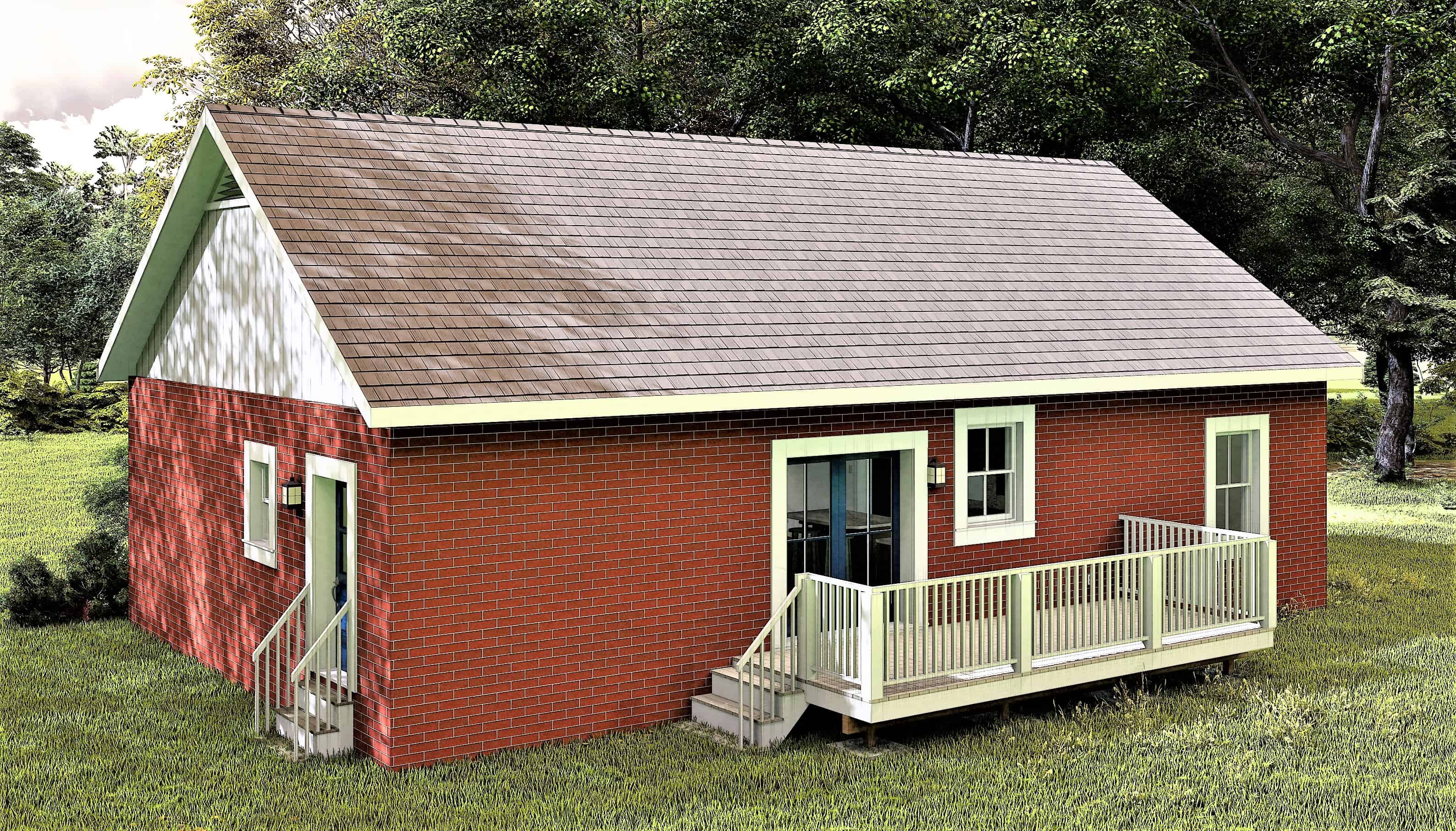 Rear View of this 3-Bedroom, 1311 Sq Ft Plan - 123-1111