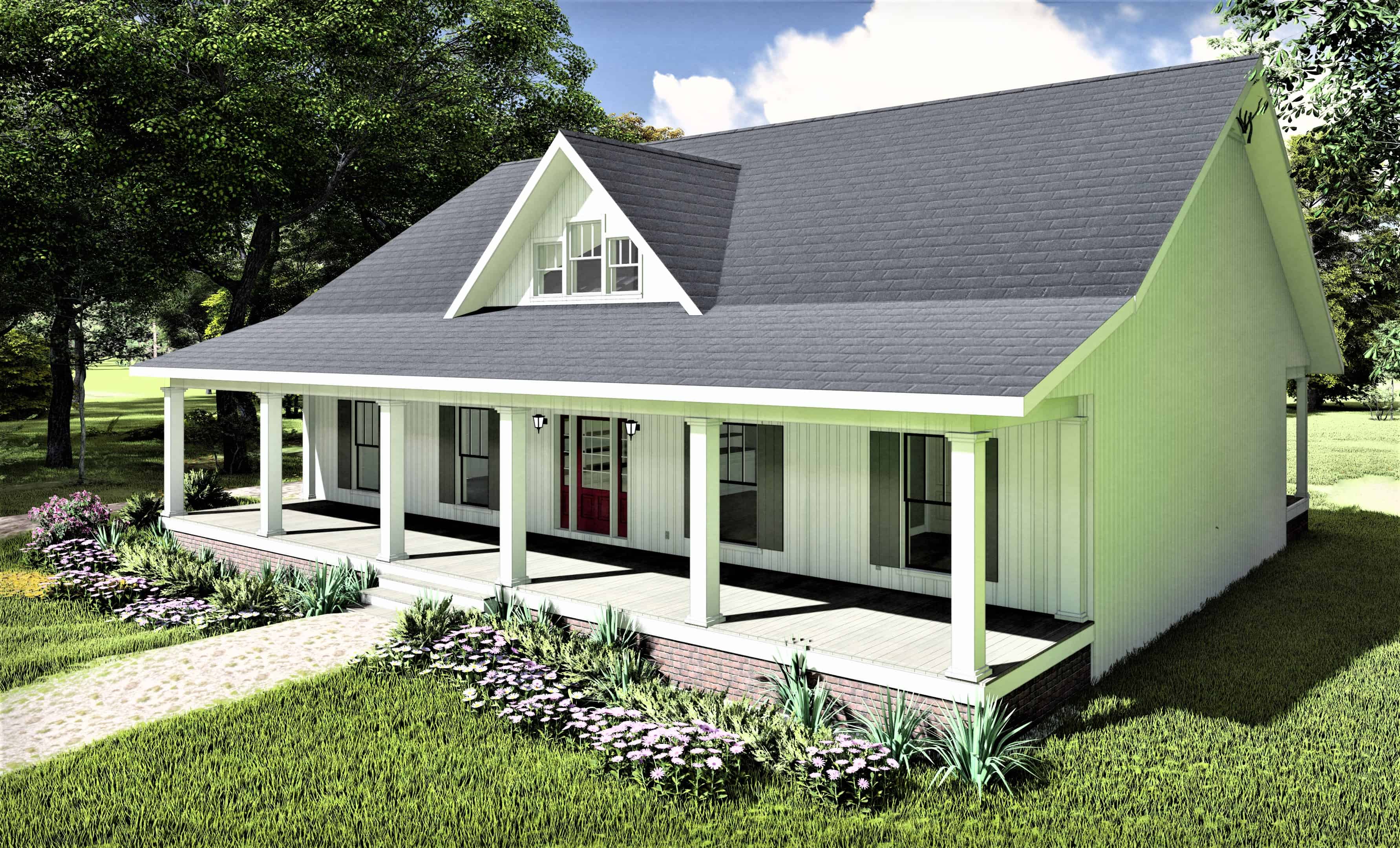 Front View of this 3-Bedroom, 1611 Sq Ft Plan - 123-1112