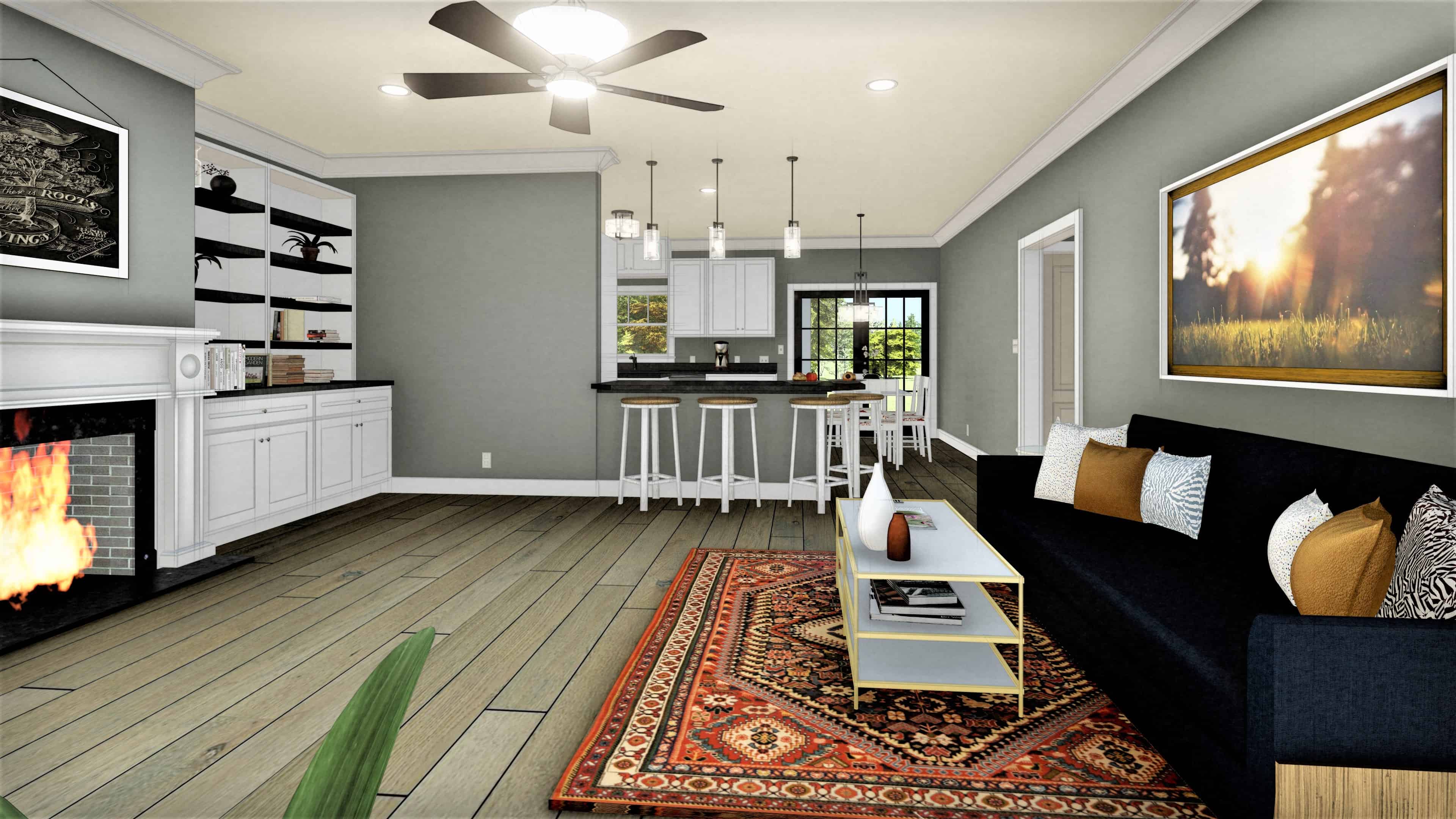 Great Room of this 3-Bedroom, 1611 Sq Ft Plan - 123-1112