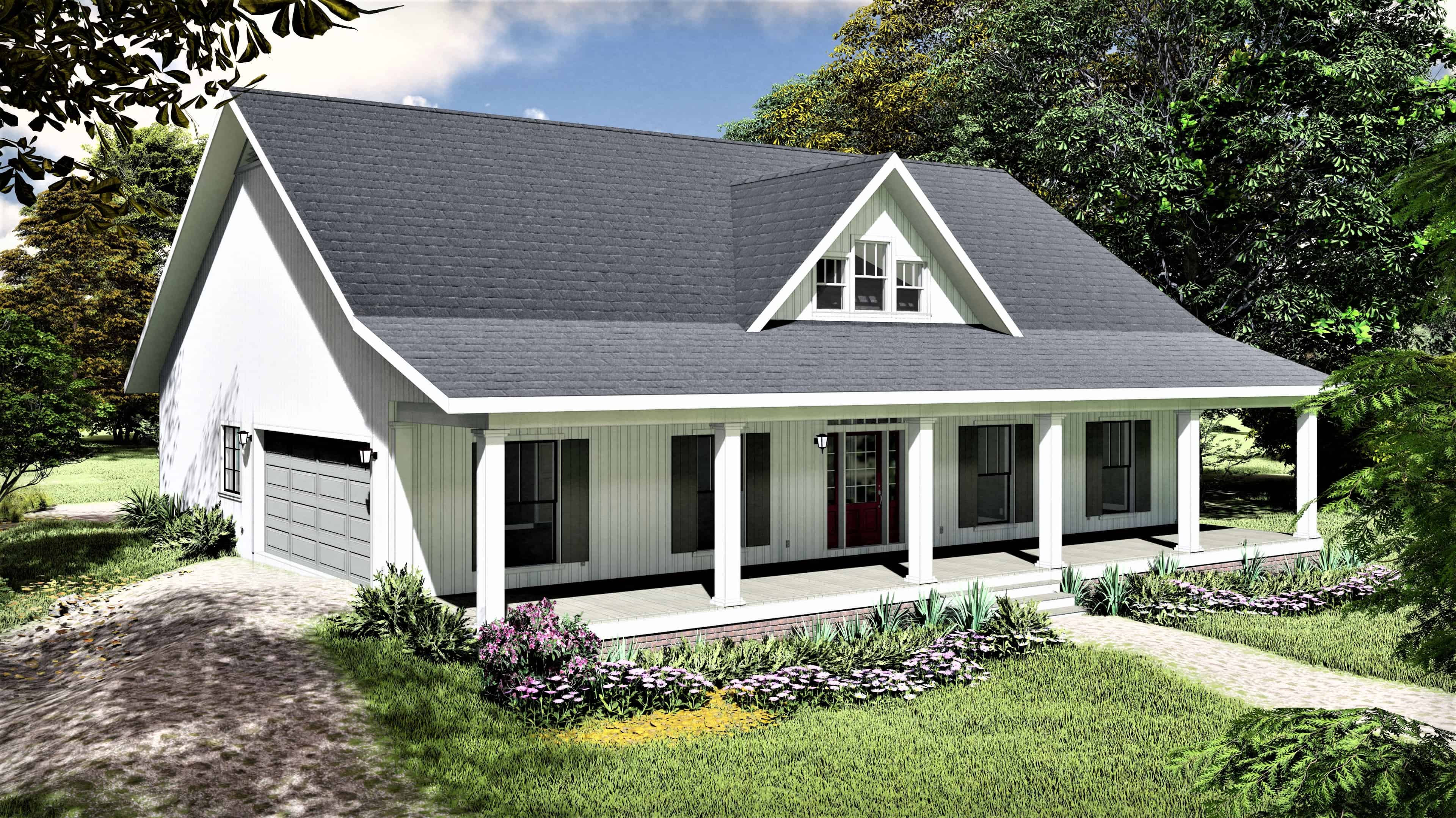 Front View of this 3-Bedroom, 1611 Sq Ft Plan - 123-1112