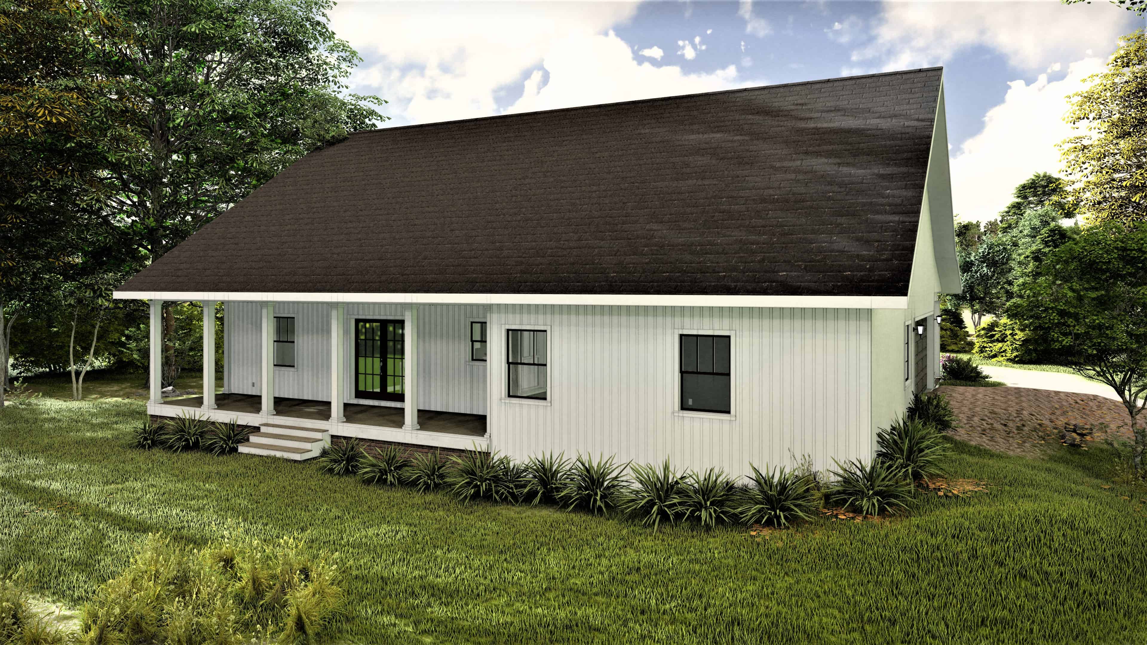 Rear View of this 3-Bedroom, 1611 Sq Ft Plan - 123-1112
