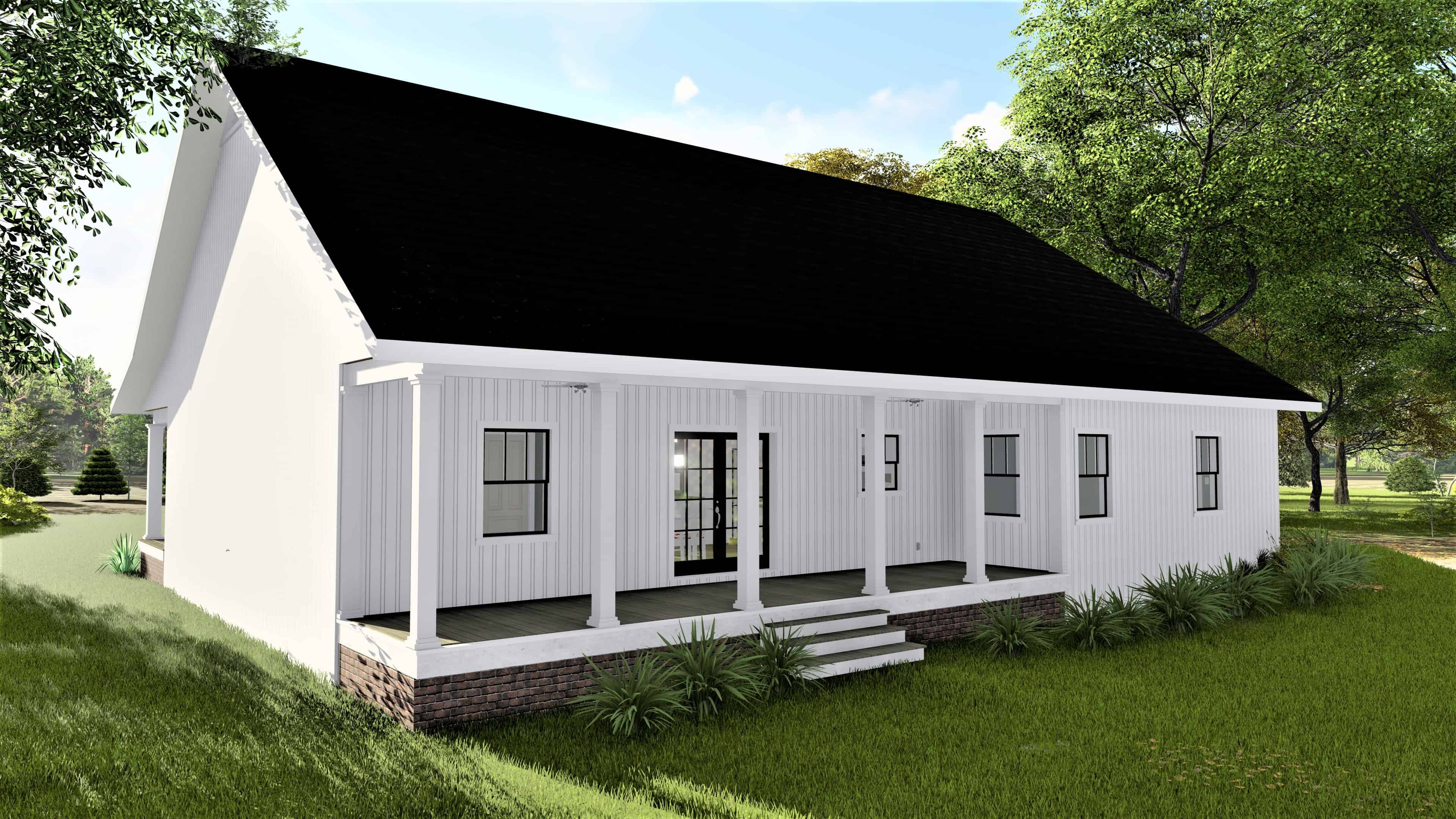 Rear View of this 3-Bedroom, 1611 Sq Ft Plan - 123-1112