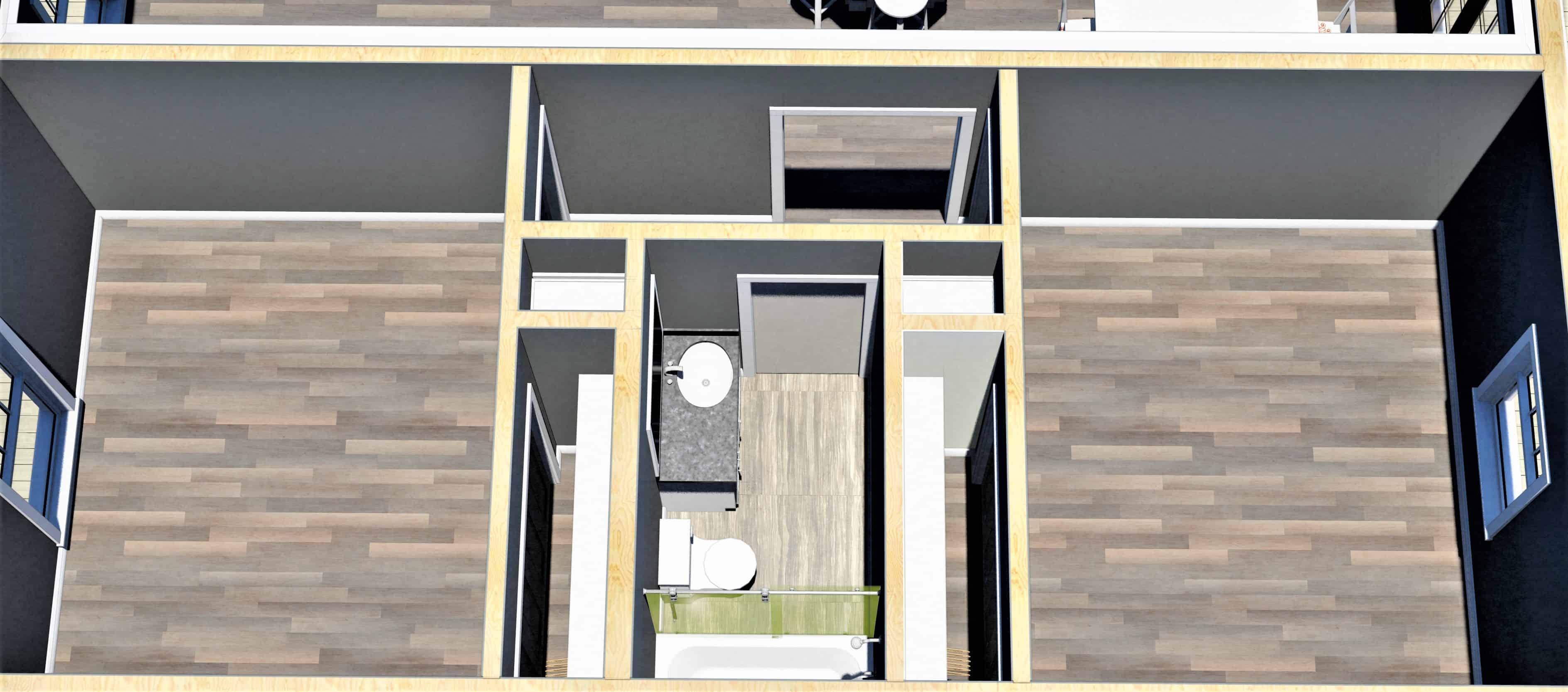 3D Floor Plan of this 3-Bedroom, 1611 Sq Ft Plan - 123-1112