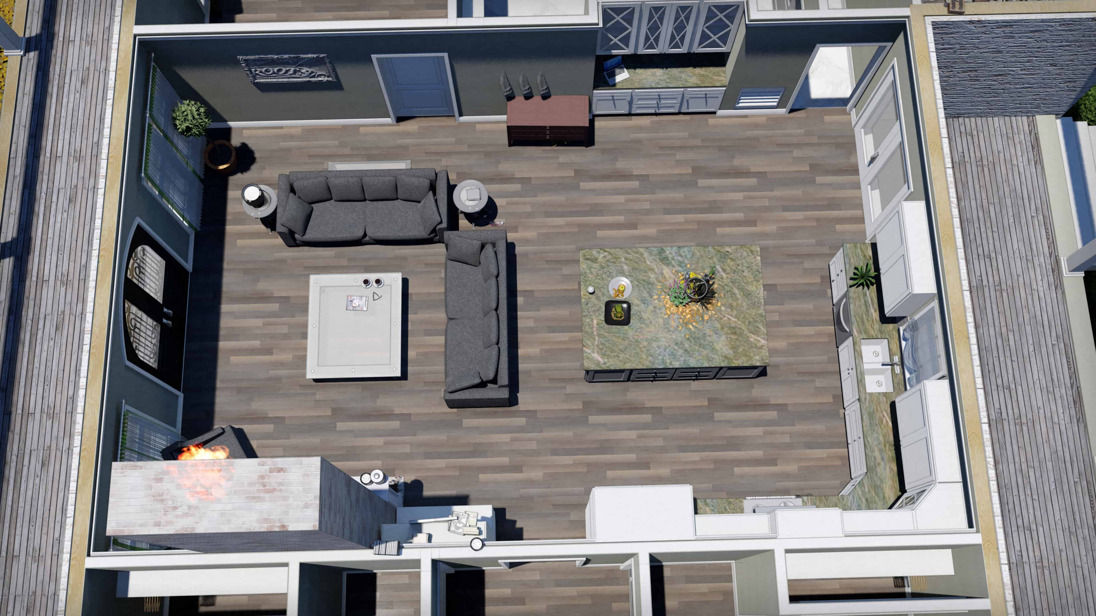 3D Floor Plan of this 3-Bedroom, 2090 Sq Ft Plan - 123-1114
