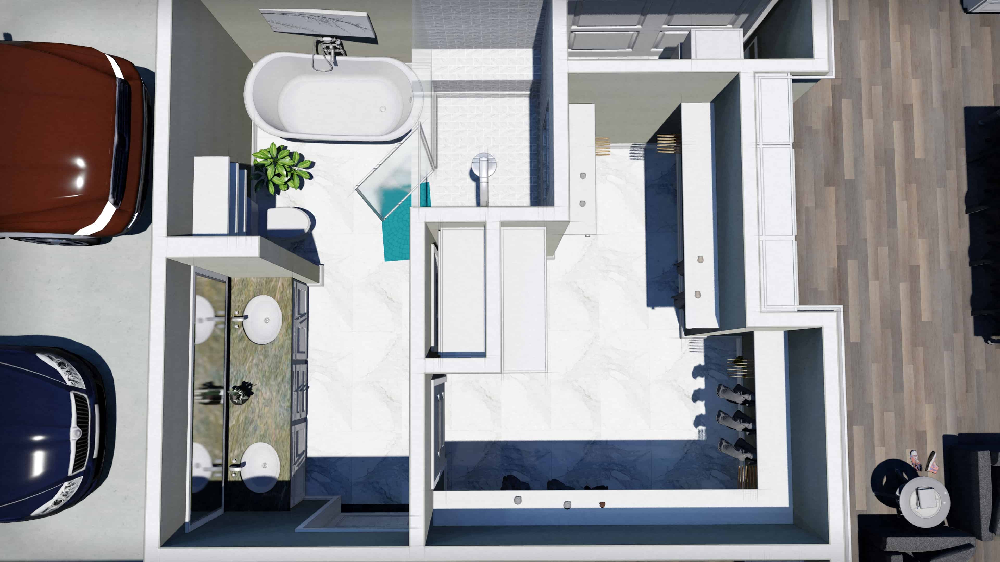 3D Floor Plan of this 3-Bedroom, 2090 Sq Ft Plan - 123-1114