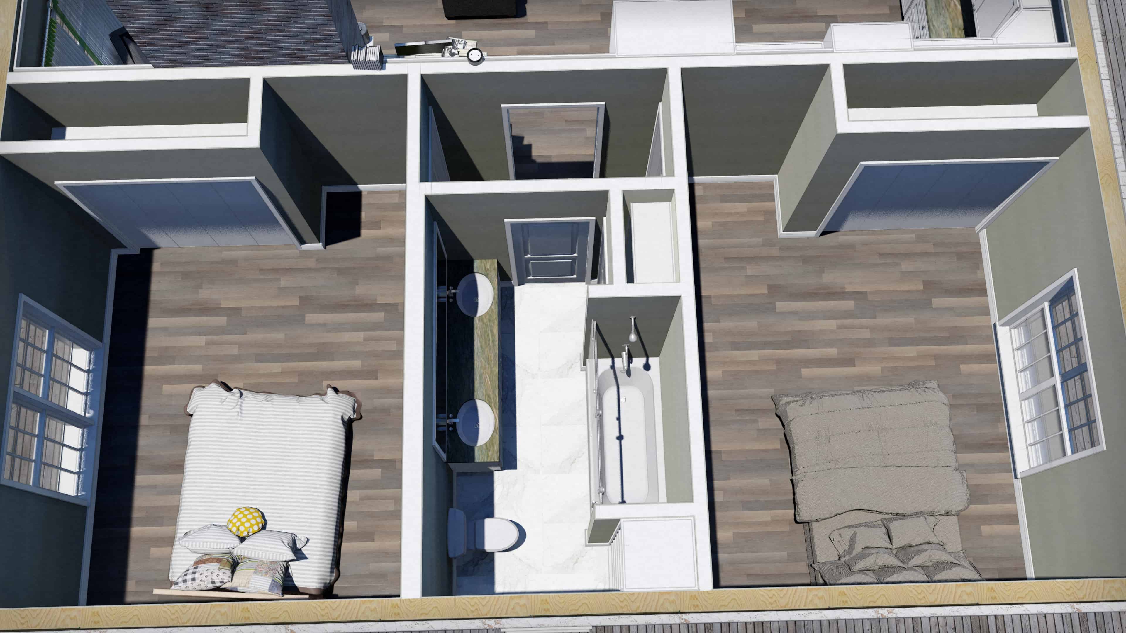 3D Floor Plan of this 3-Bedroom, 2090 Sq Ft Plan - 123-1114