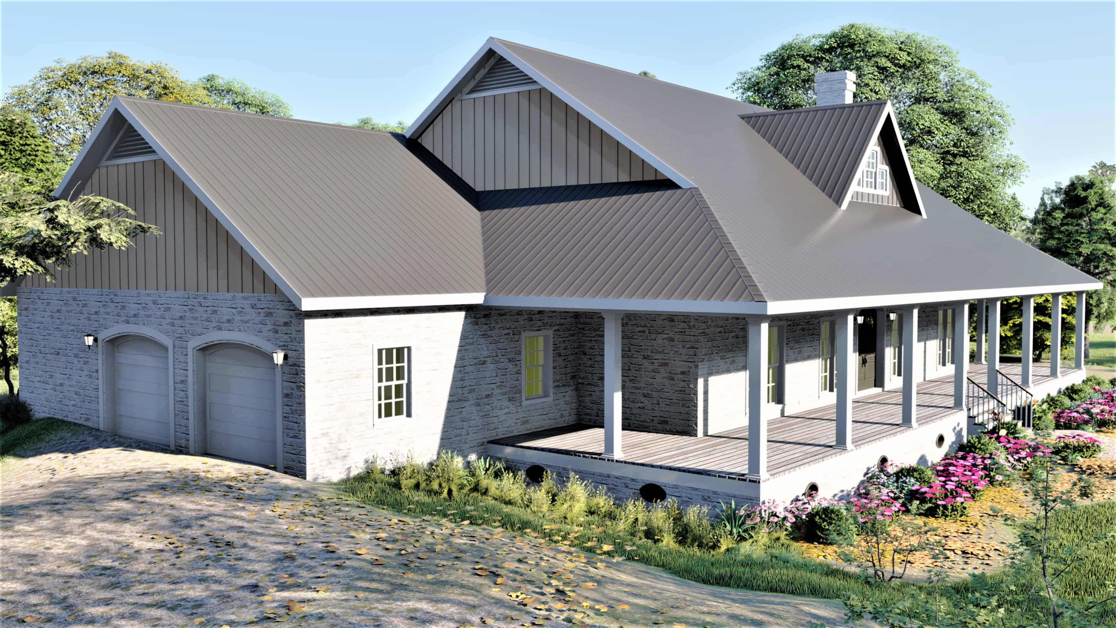 Left Side View of this 3-Bedroom, 2090 Sq Ft Plan - 123-1114
