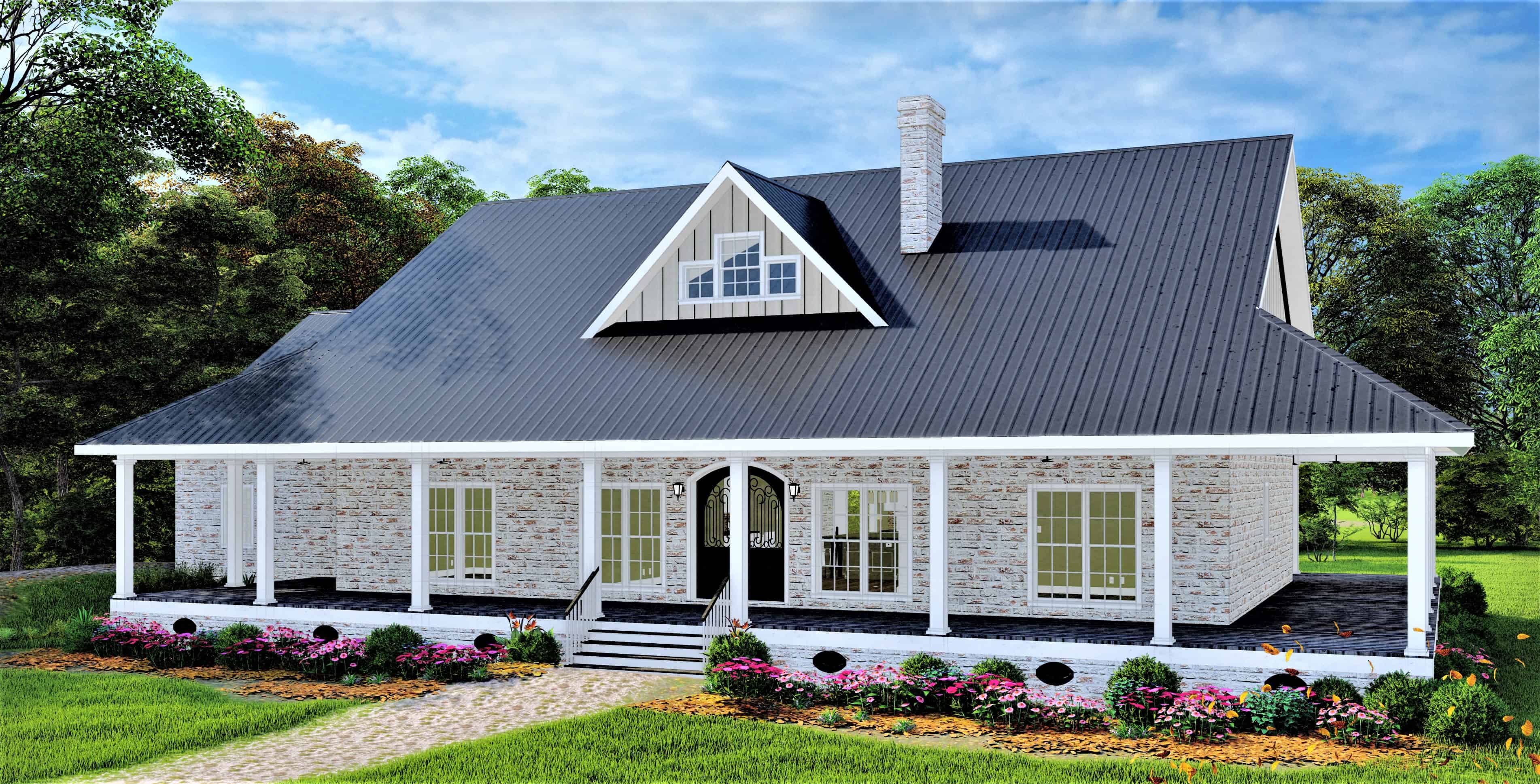 Right Side View of this 3-Bedroom, 2090 Sq Ft Plan - 123-1114