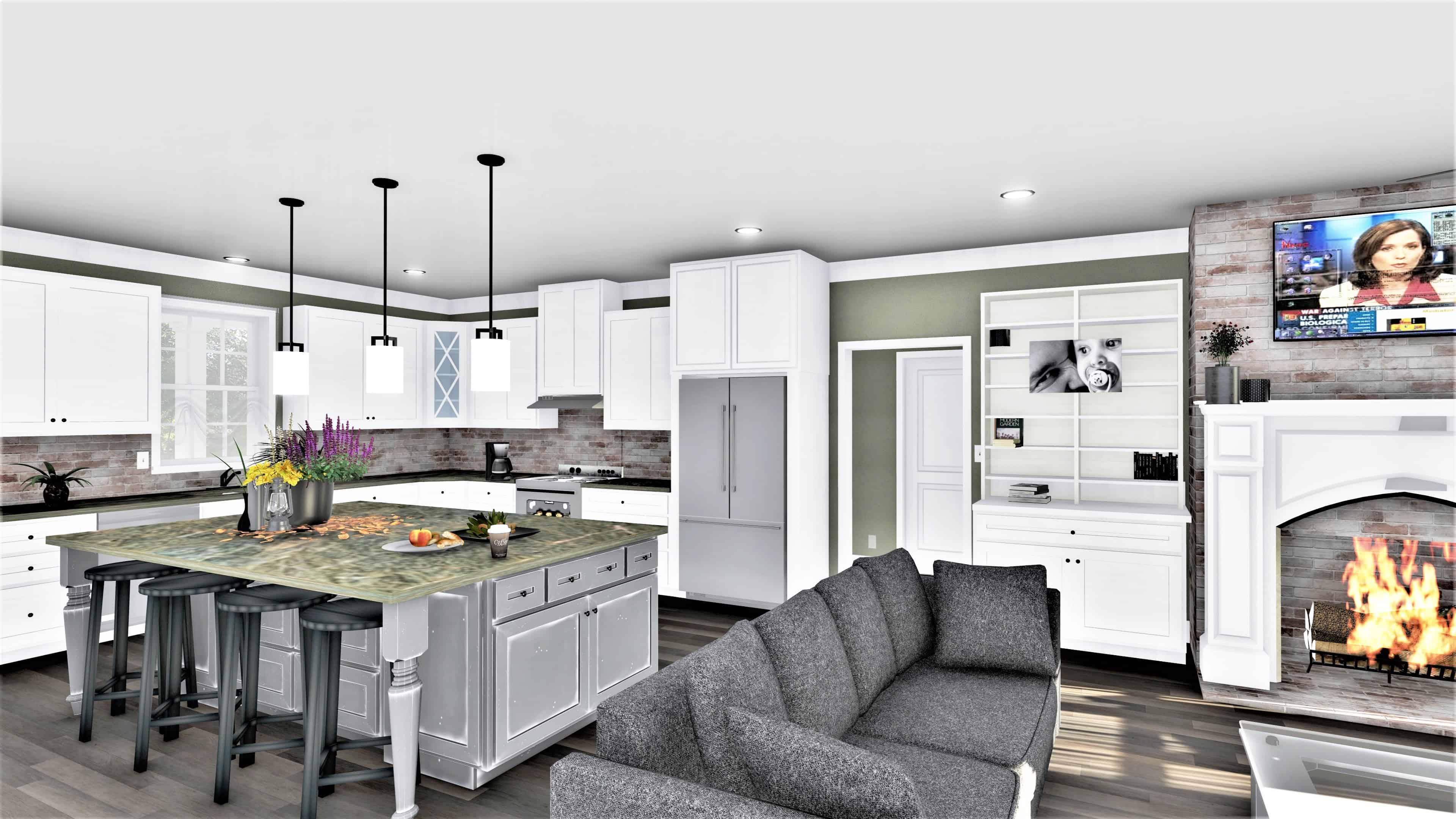 Kitchen of this 3-Bedroom, 2090 Sq Ft Plan - 123-1114