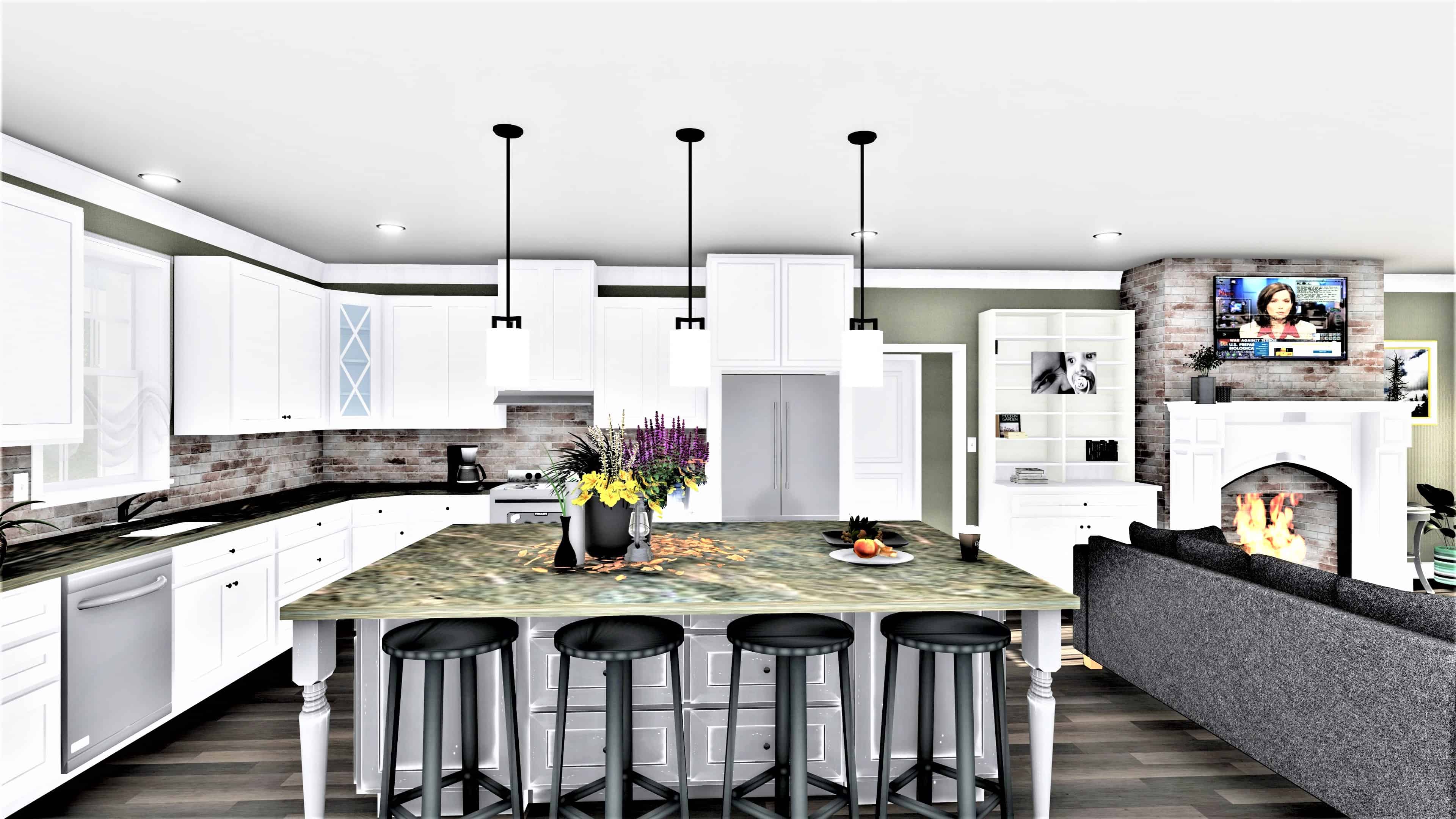 Kitchen of this 3-Bedroom, 2090 Sq Ft Plan - 123-1114