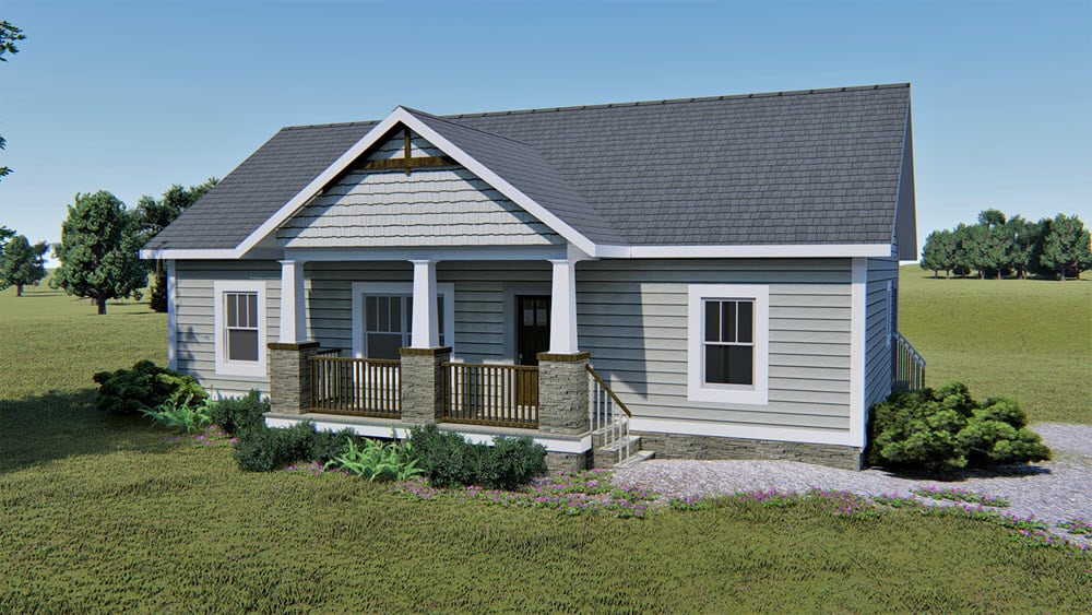 Front View of this 3-Bedroom, 1311 Sq Ft Plan - 123-1115