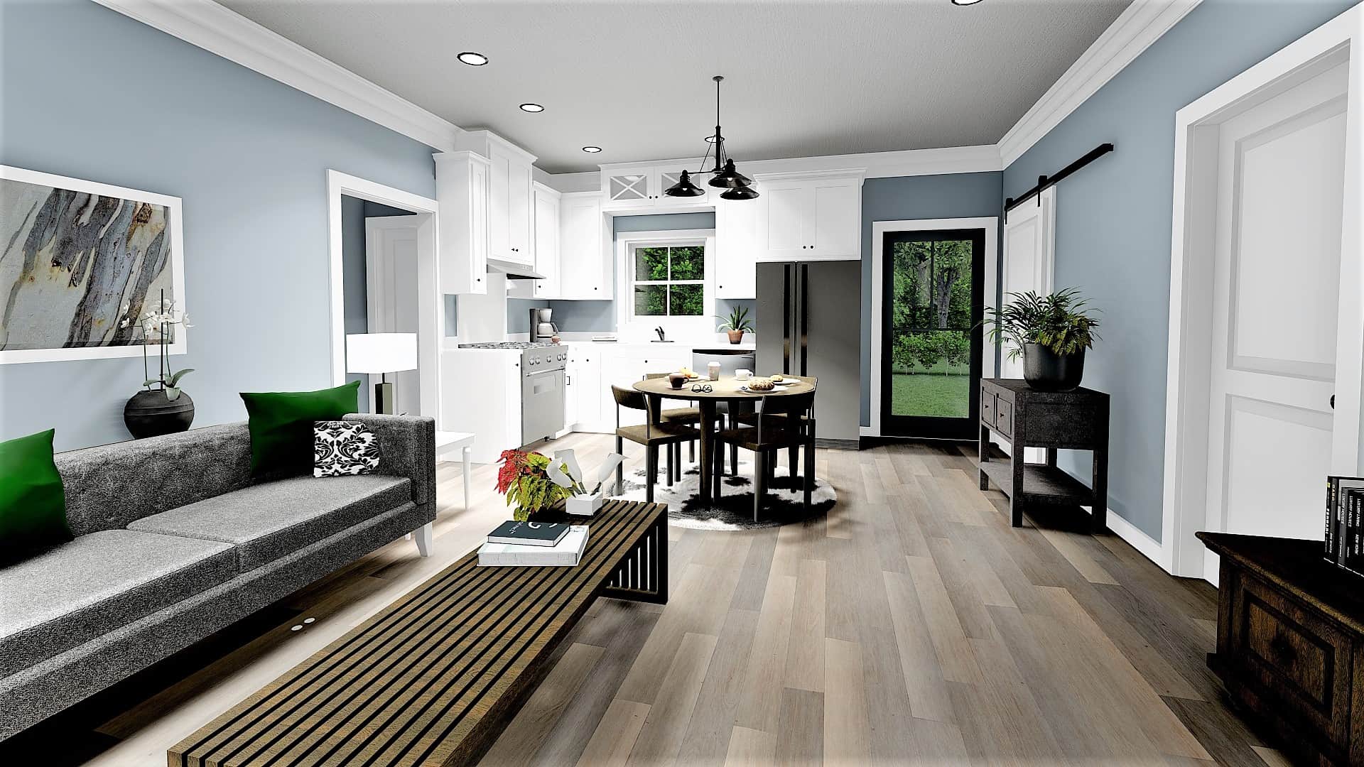 Great Room of this 3-Bedroom, 1035 Sq Ft Plan - 123-1116