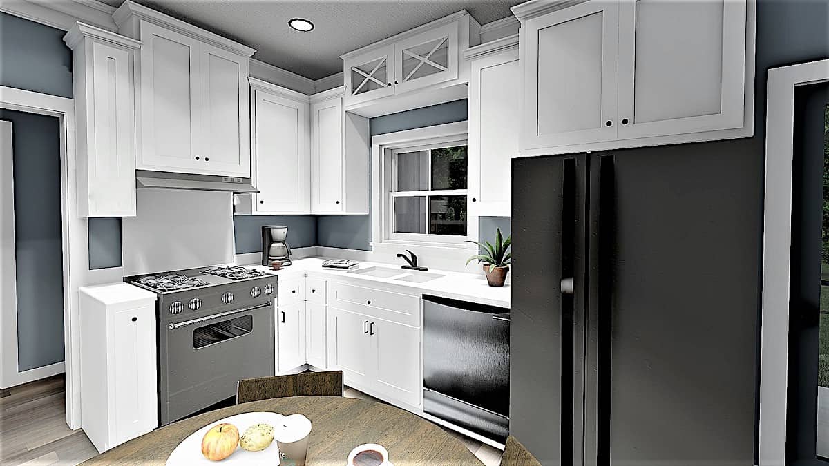 Kitchen of this 3-Bedroom, 1035 Sq Ft Plan - 123-1116