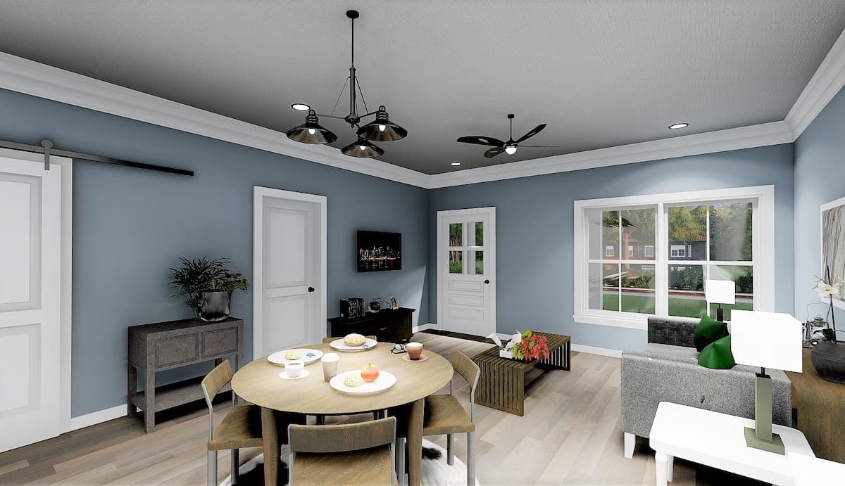 Great Room of this 3-Bedroom, 1035 Sq Ft Plan - 123-1116
