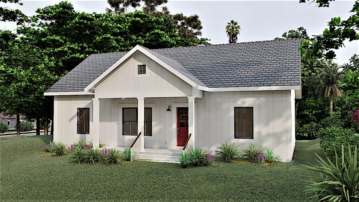 Front View of this 3-Bedroom, 1035 Sq Ft Plan - 123-1116