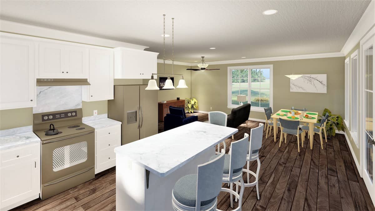 Kitchen of this 2-Bedroom, 1120 Sq Ft Plan - 123-1117
