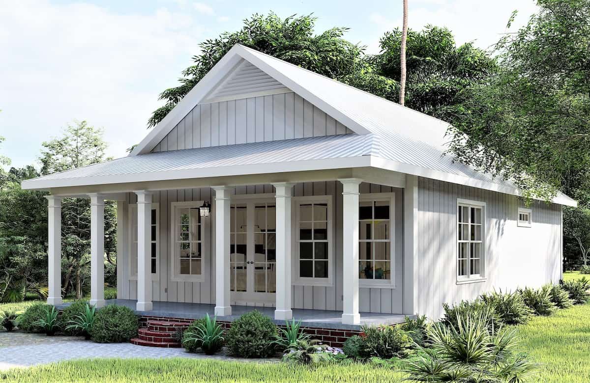 Right Side View of this 2-Bedroom, 1120 Sq Ft Plan - 123-1117