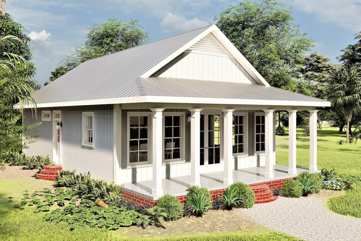 Left Side View of this 2-Bedroom, 1120 Sq Ft Plan - 123-1117