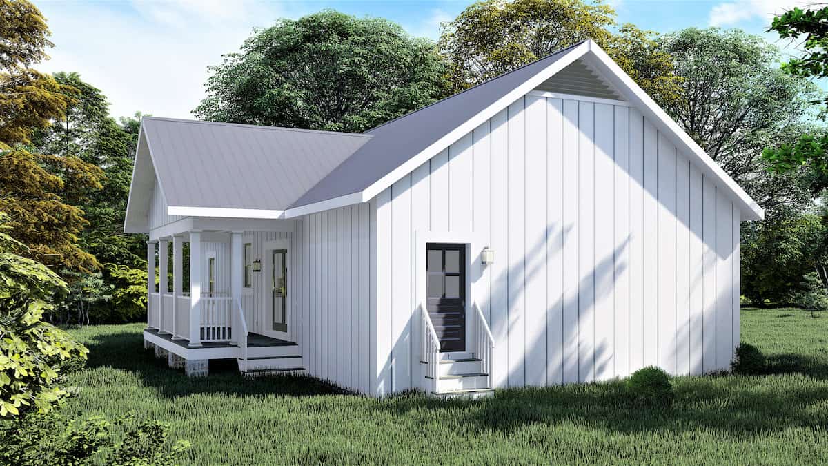 Rear View of this 3-Bedroom, 1425 Sq Ft Plan - 123-1118