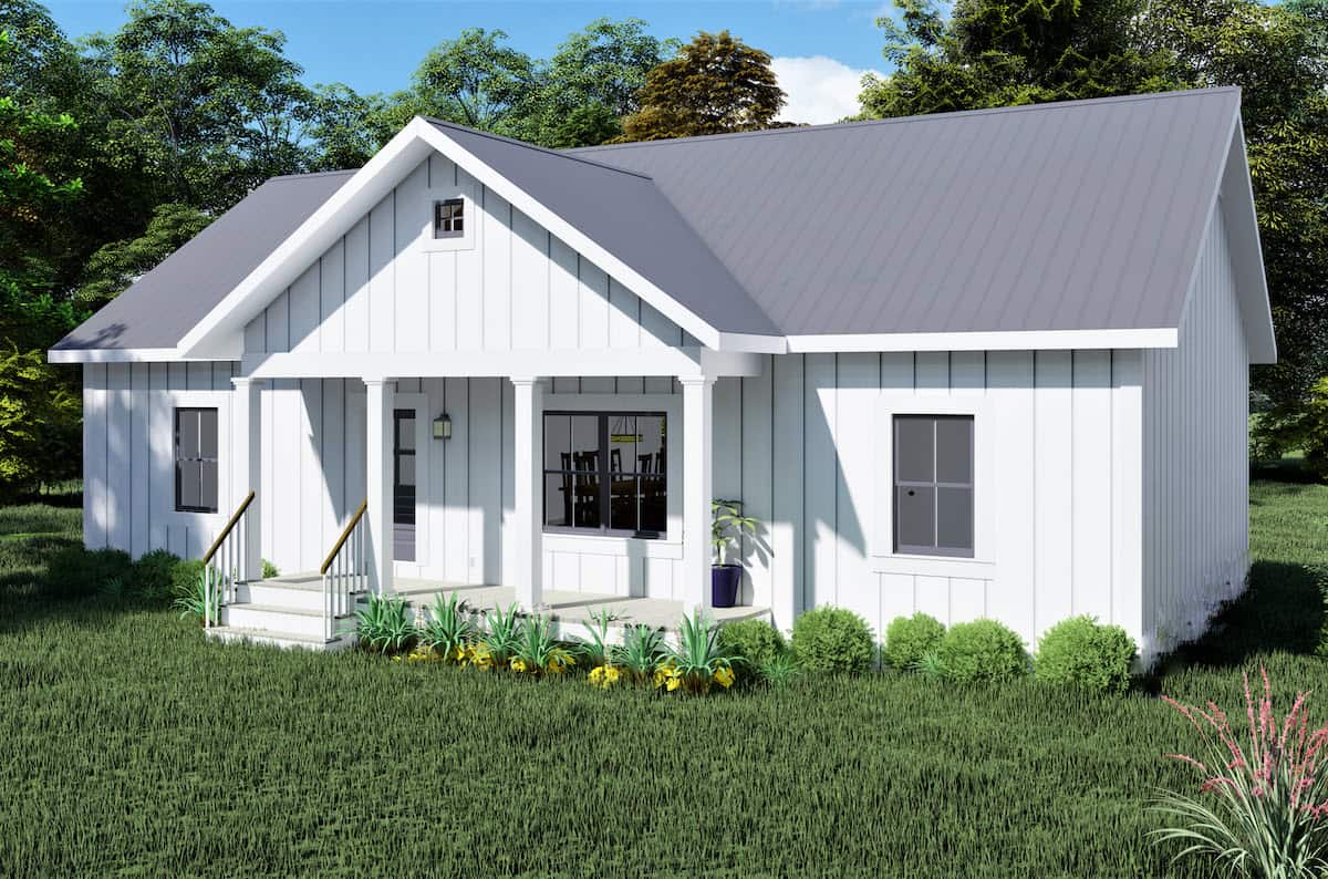 Right Side View of this 3-Bedroom, 1425 Sq Ft Plan - 123-1118
