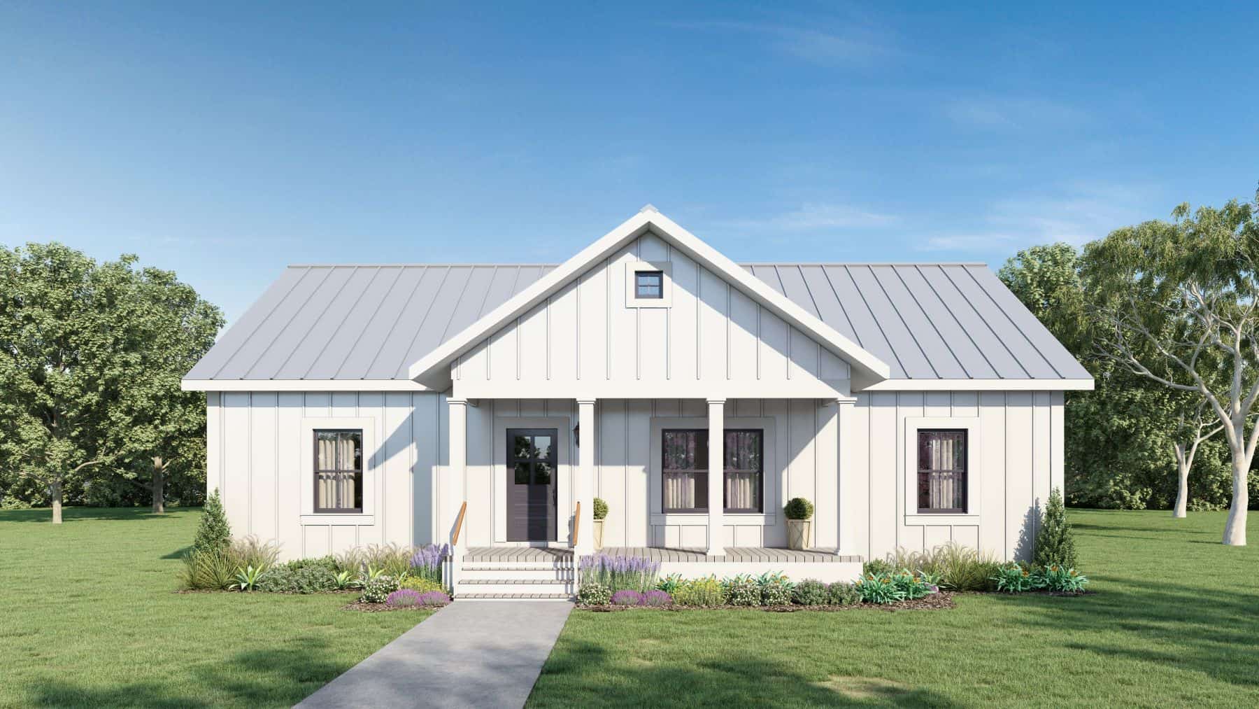 Ranch style house (ThePlanCollection: Plan #123-1118)