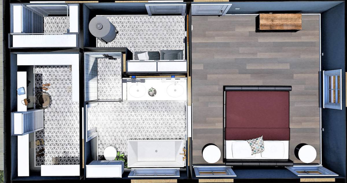 3D Floor Plan of this 3-Bedroom, 1502 Sq Ft Plan - 123-1119