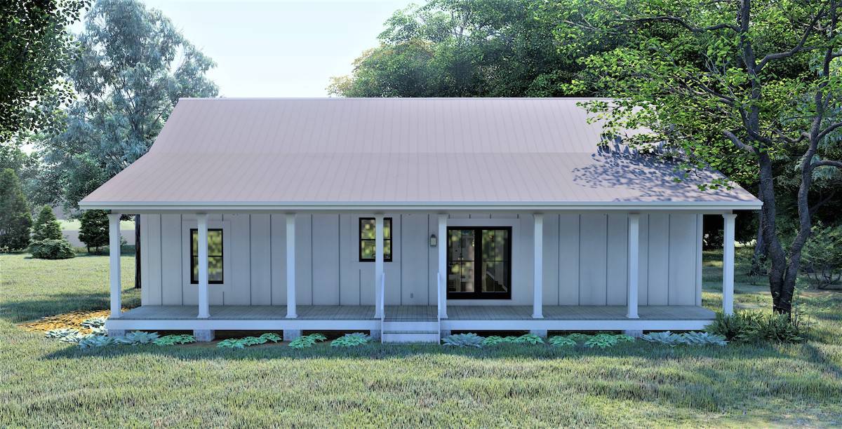Rear View of this 3-Bedroom, 1502 Sq Ft Plan - 123-1119