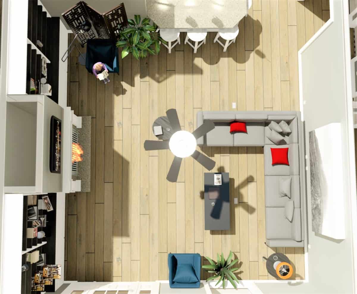 3D Floor Plan of this 4-Bedroom, 2096 Sq Ft Plan - 123-1120