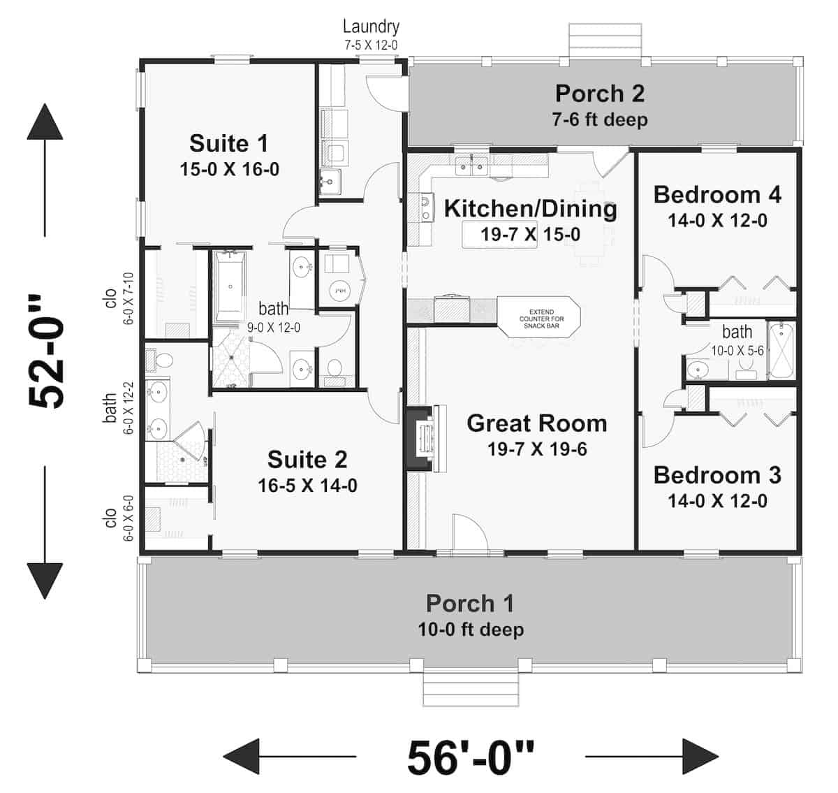 Main Level of Ranch Plan #123-1120