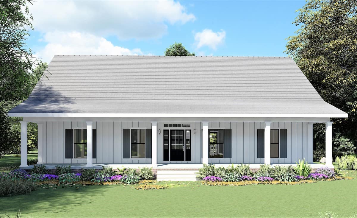 Ranch style farmhouse (ThePlanCollection: Plan #123-1120)