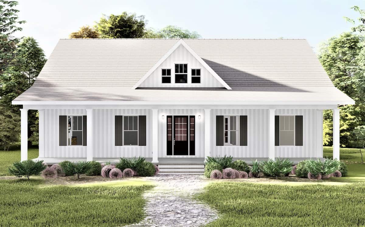 Contemporary Country Ranch (ThePlanCollection: Plan #123-1123)