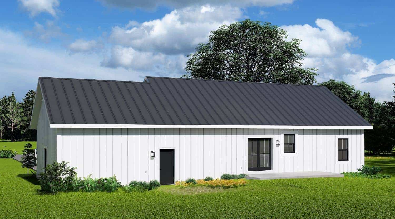 Rear View of this 3-Bedroom, 1311 Sq Ft Plan - 123-1126