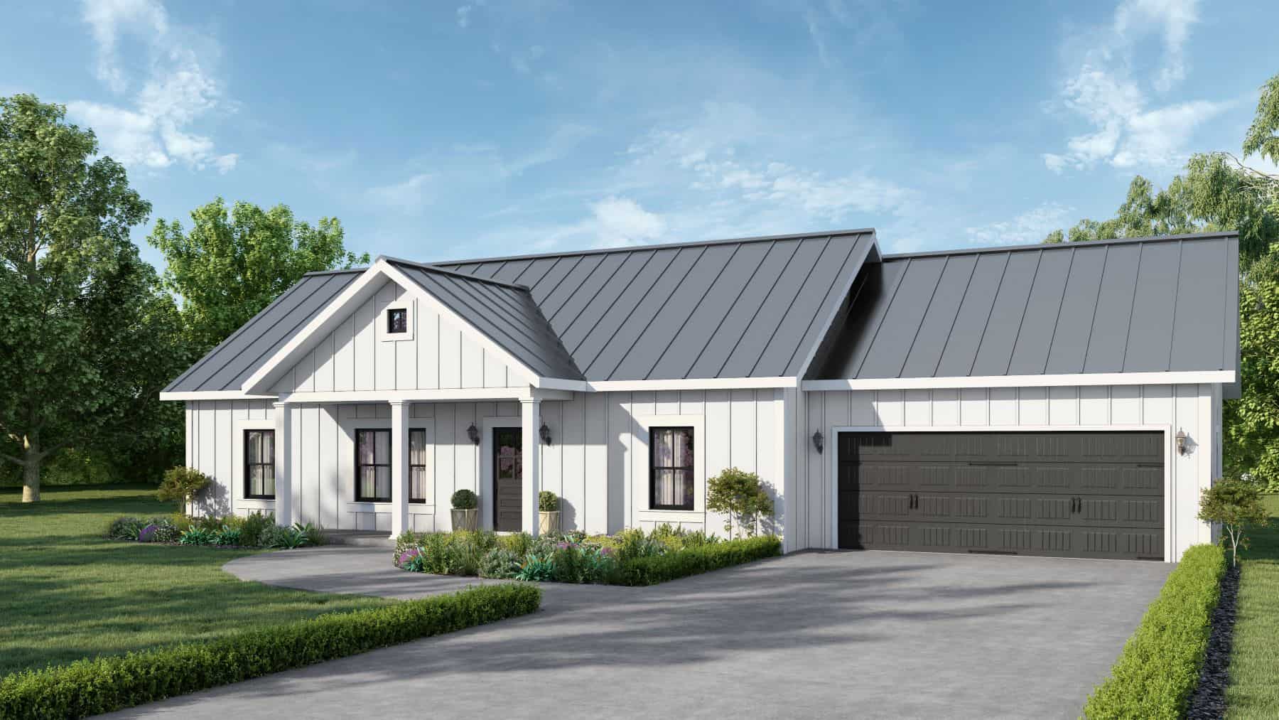 Front elevation of Ranch home (ThePlanCollection: House Plan #123-1126)
