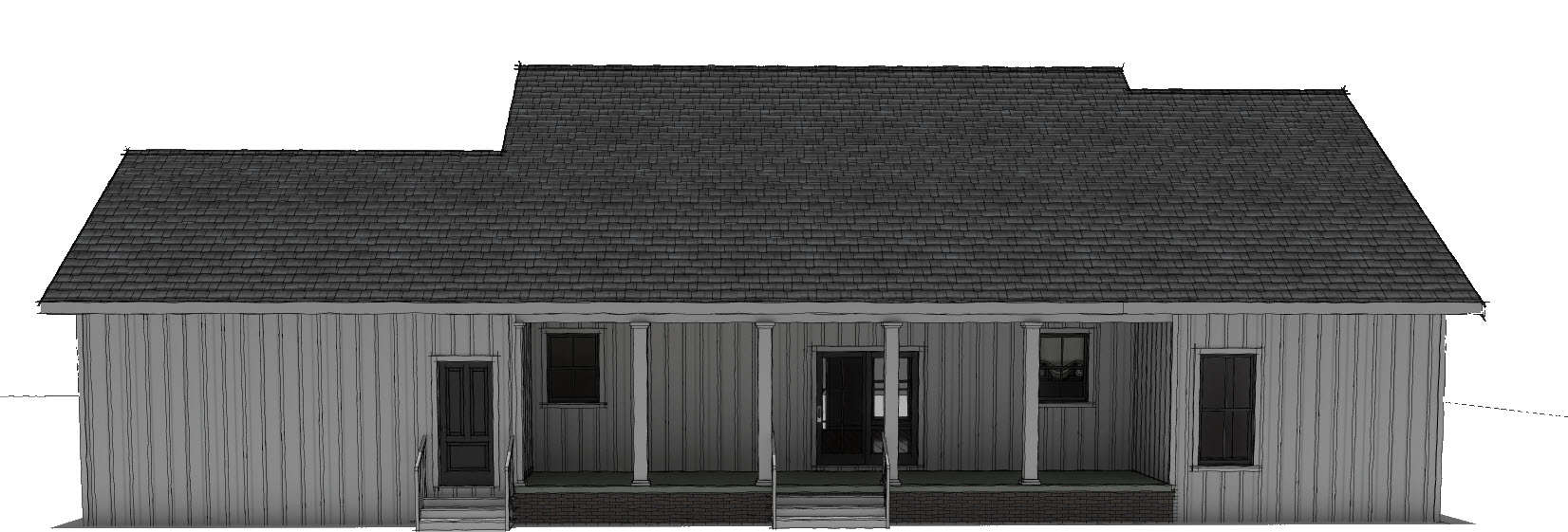 Home Plan Rear Elevation of this 3-Bedroom,1629 Sq Ft Plan -123-1127