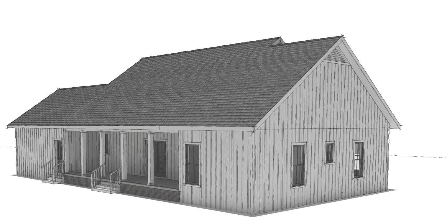 Home Plan Left Elevation of this 3-Bedroom,1629 Sq Ft Plan -123-1127