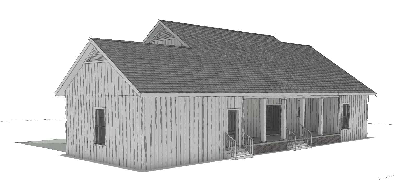 Home Plan Right Elevation of this 3-Bedroom,1629 Sq Ft Plan -123-1127