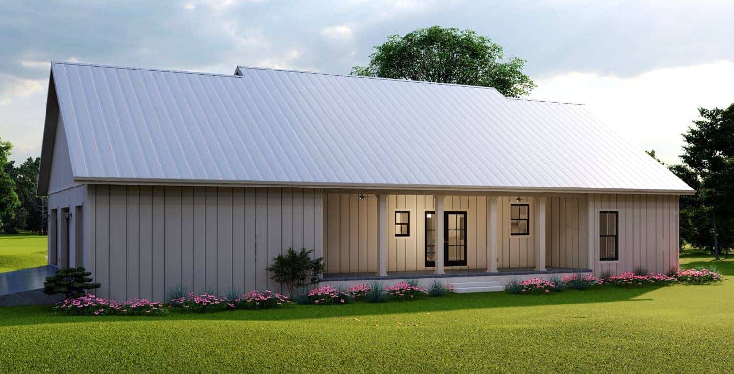 Home Plan Rear Elevation of this 3-Bedroom,1615 Sq Ft Plan -123-1128