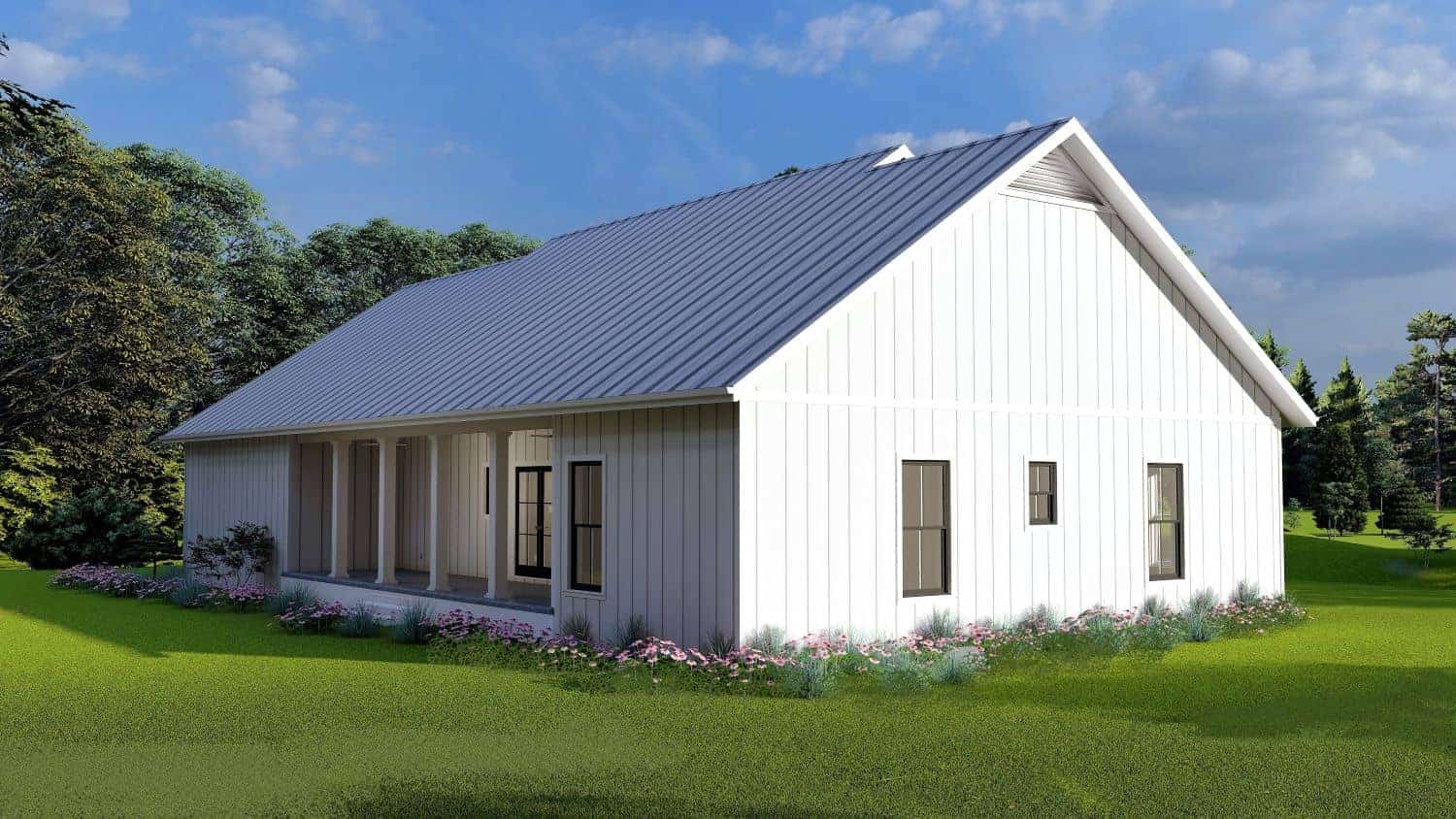 Home Plan Left Elevation of this 3-Bedroom,1615 Sq Ft Plan -123-1128