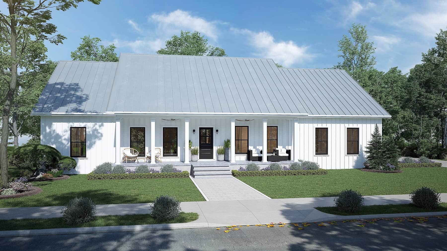 Front elevation of Country home (ThePlanCollection: House Plan #123-1128)