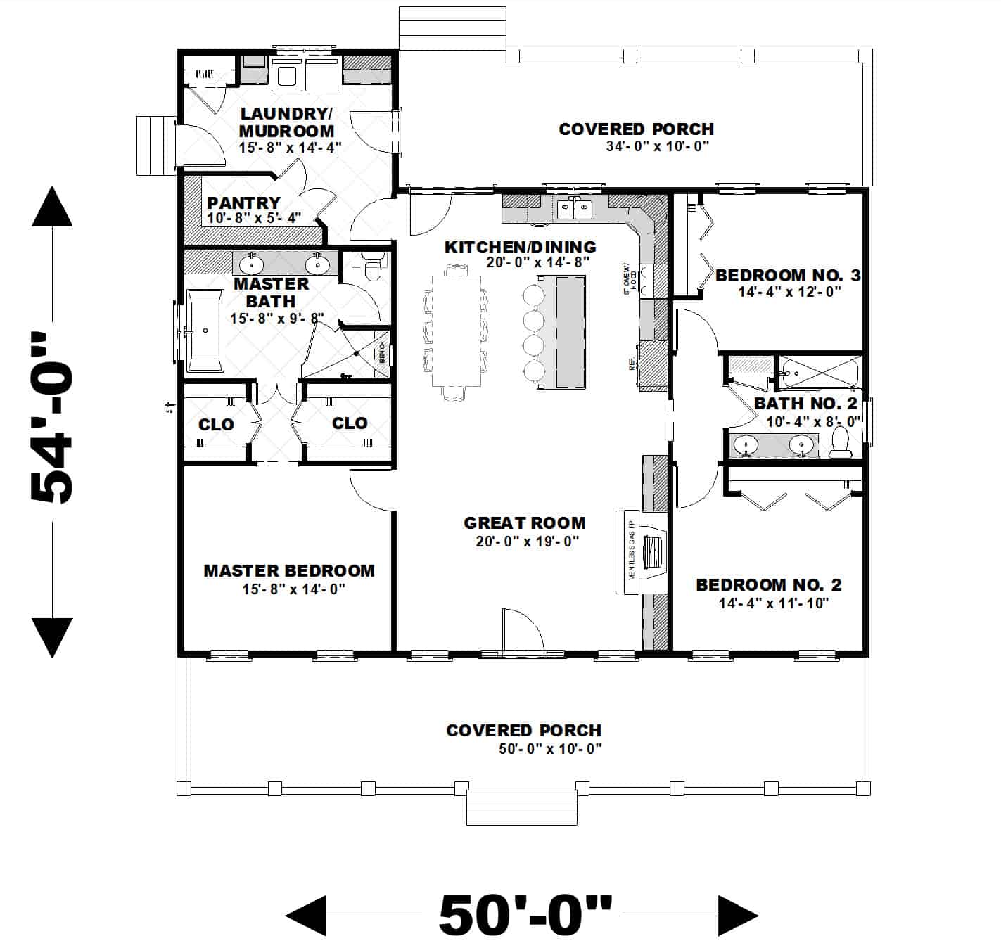 Main Level of Country Plan #123-1129