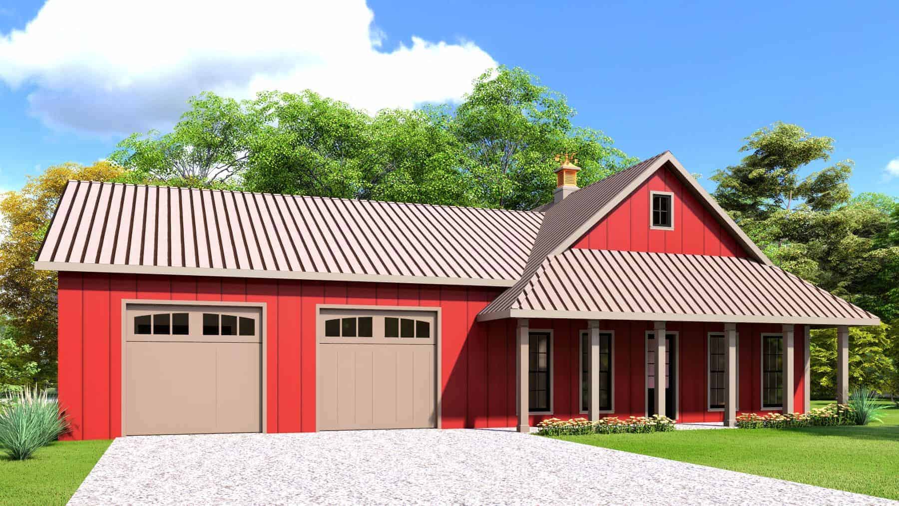 Front View of this 2-Bedroom,1295 Sq Ft Plan -123-1131