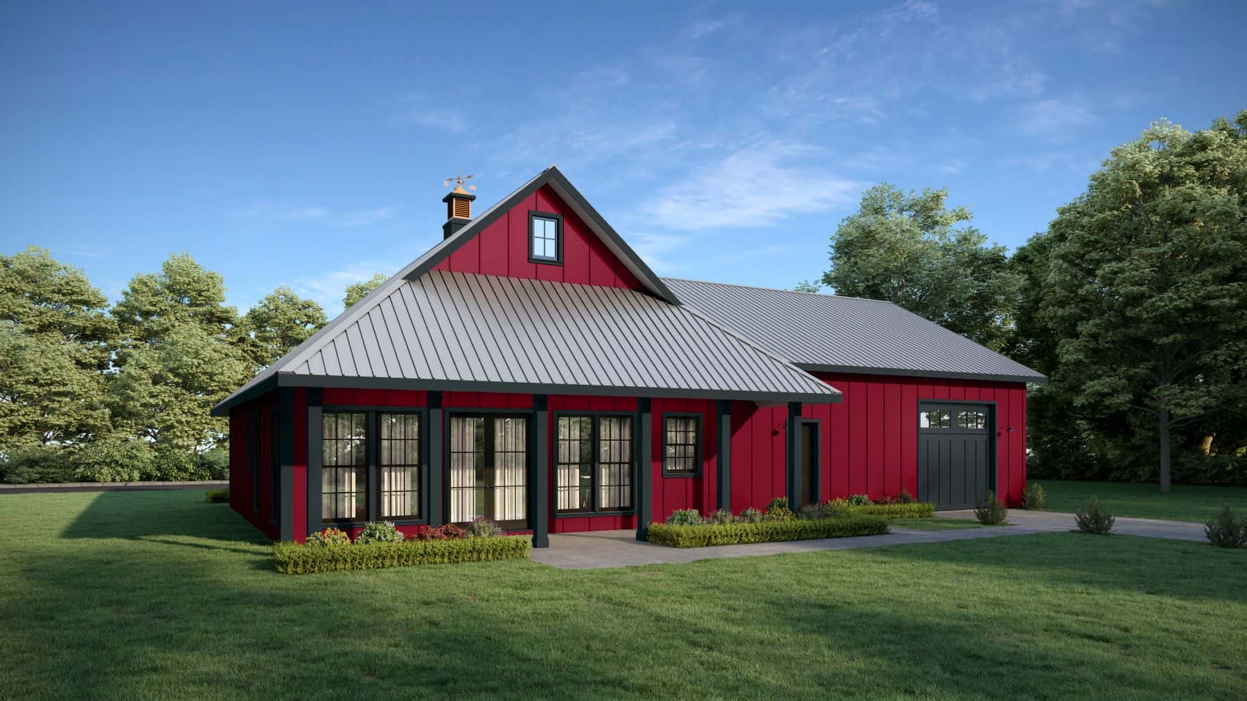Home Plan Rear Elevation of this 2-Bedroom,1295 Sq Ft Plan -123-1131