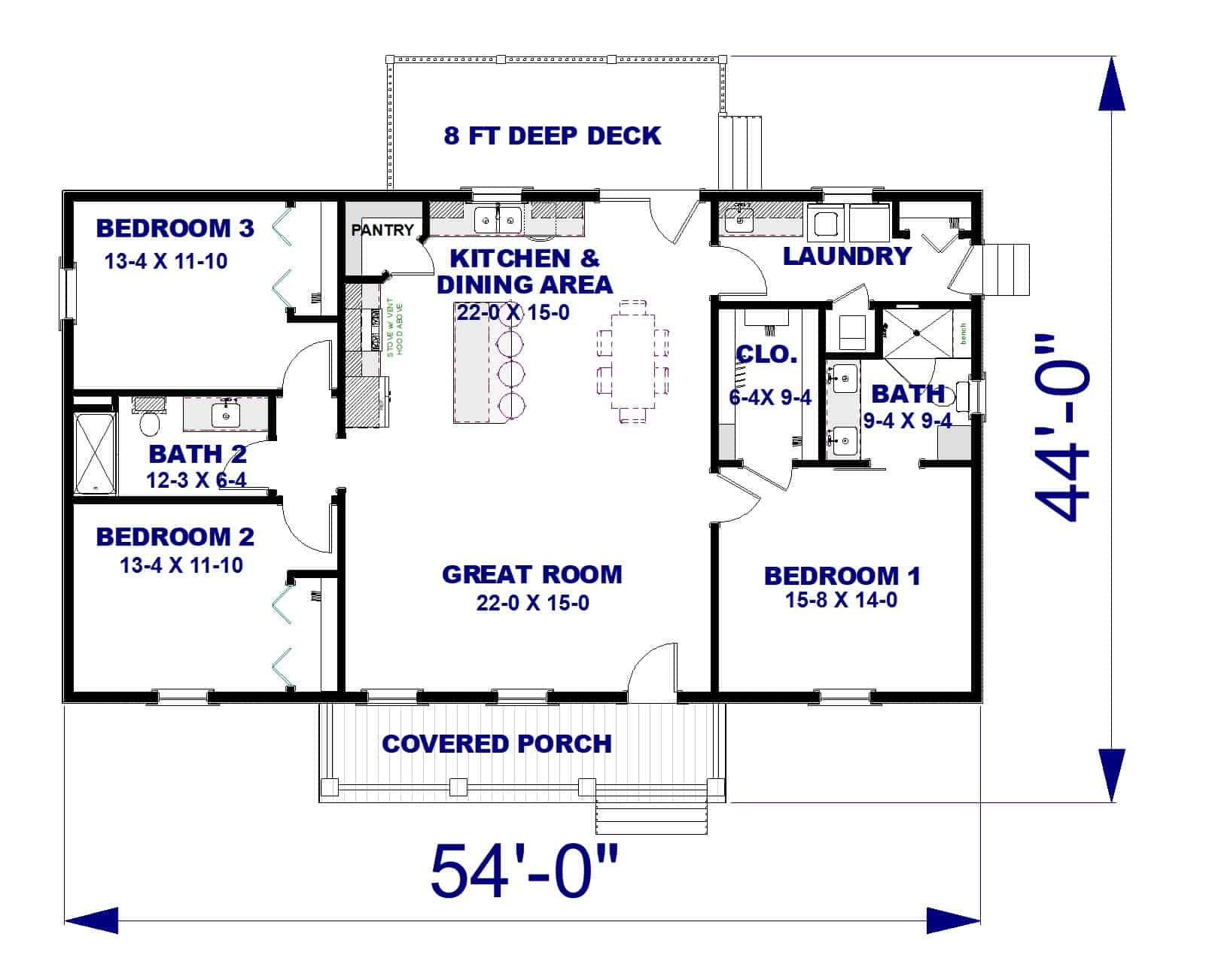 Main Level of Country Plan #123-1133
