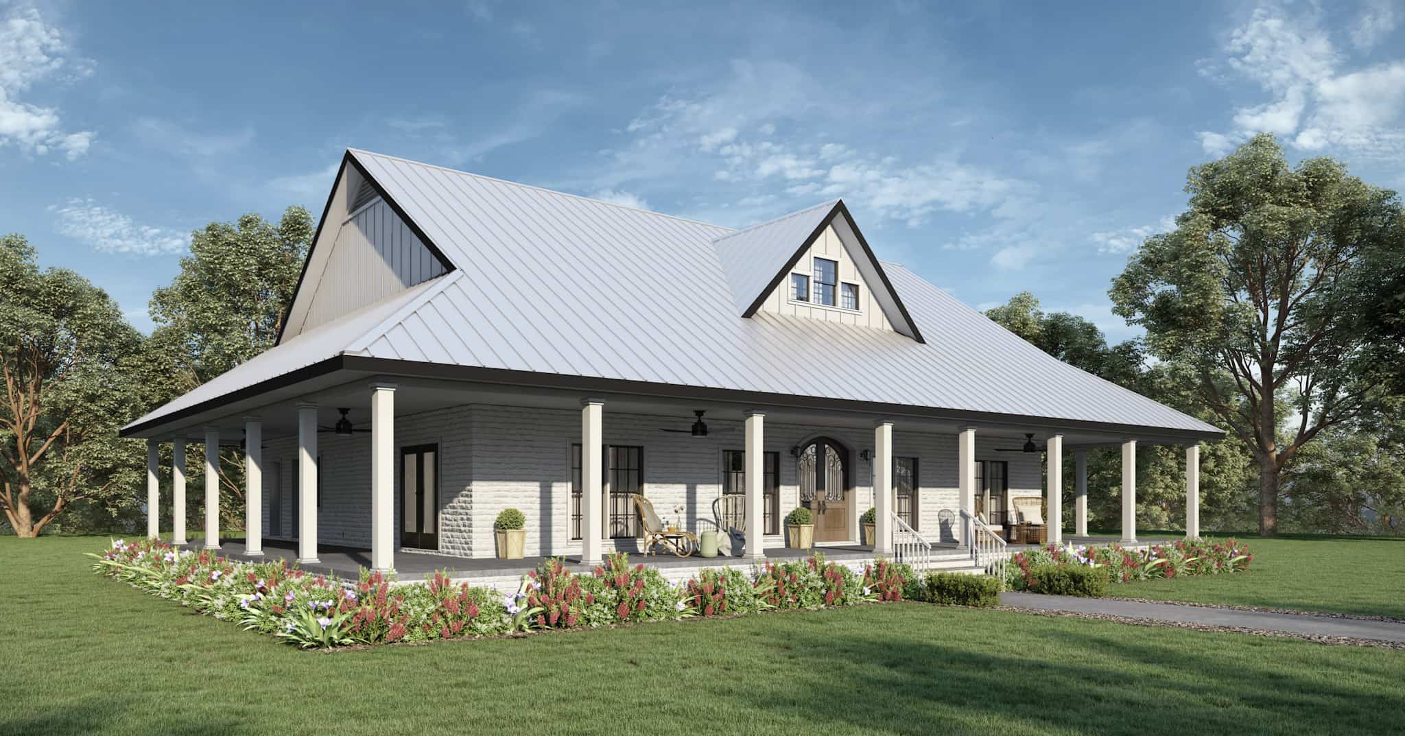 Front elevation of Ranch home (ThePlanCollection: House Plan #123-1134)