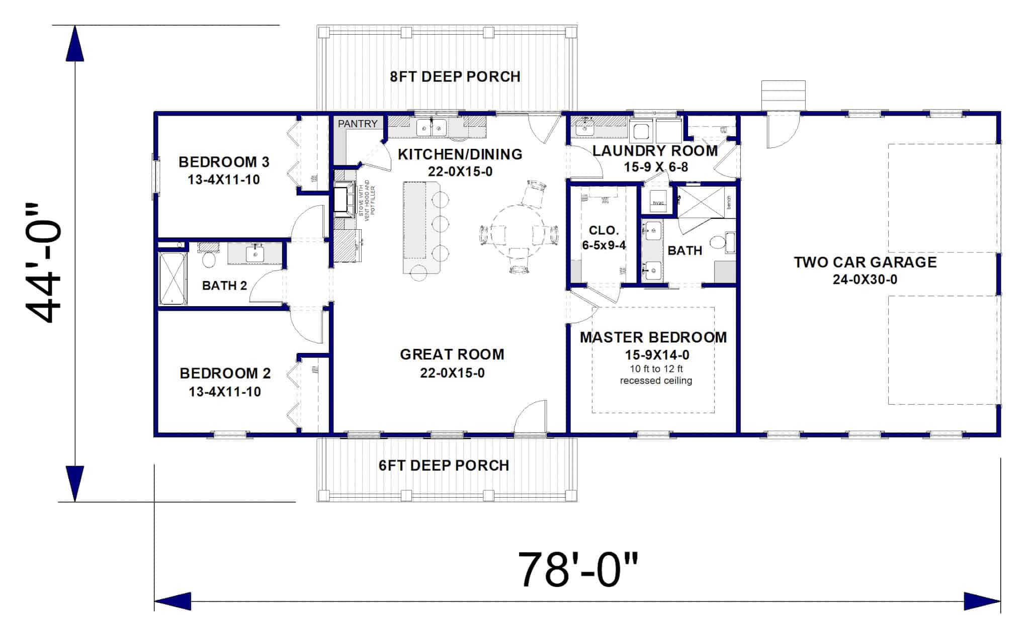 Main Level of Ranch Plan #123-1135